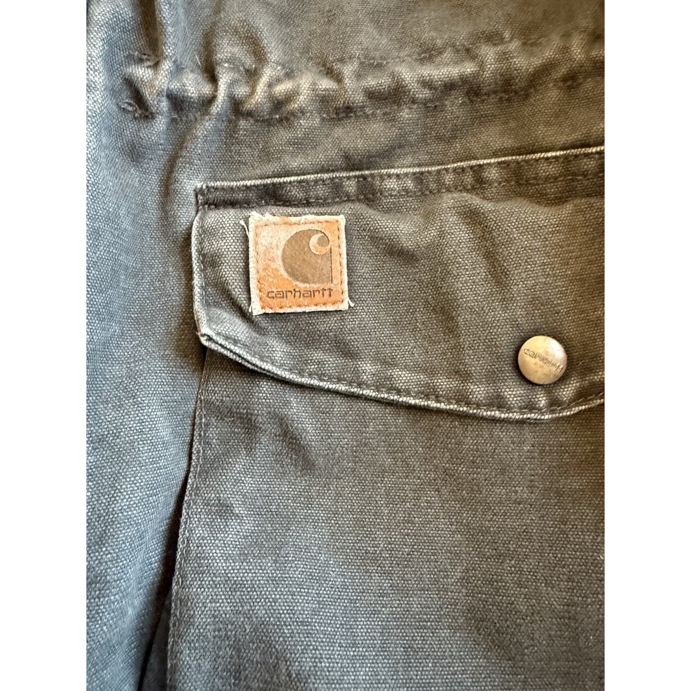 Vintage 90s Carhartt PB1366 Trail Parka Dark Olive Blanket Lined Jacket USA - Picture 2 of 16